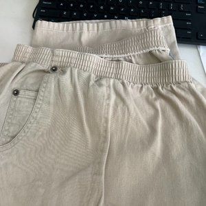 Liz & Me Khaki Cotton Pants 26/28 3X Tall